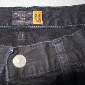 J.Crew 484 Black Slim Straight Garment Dyed